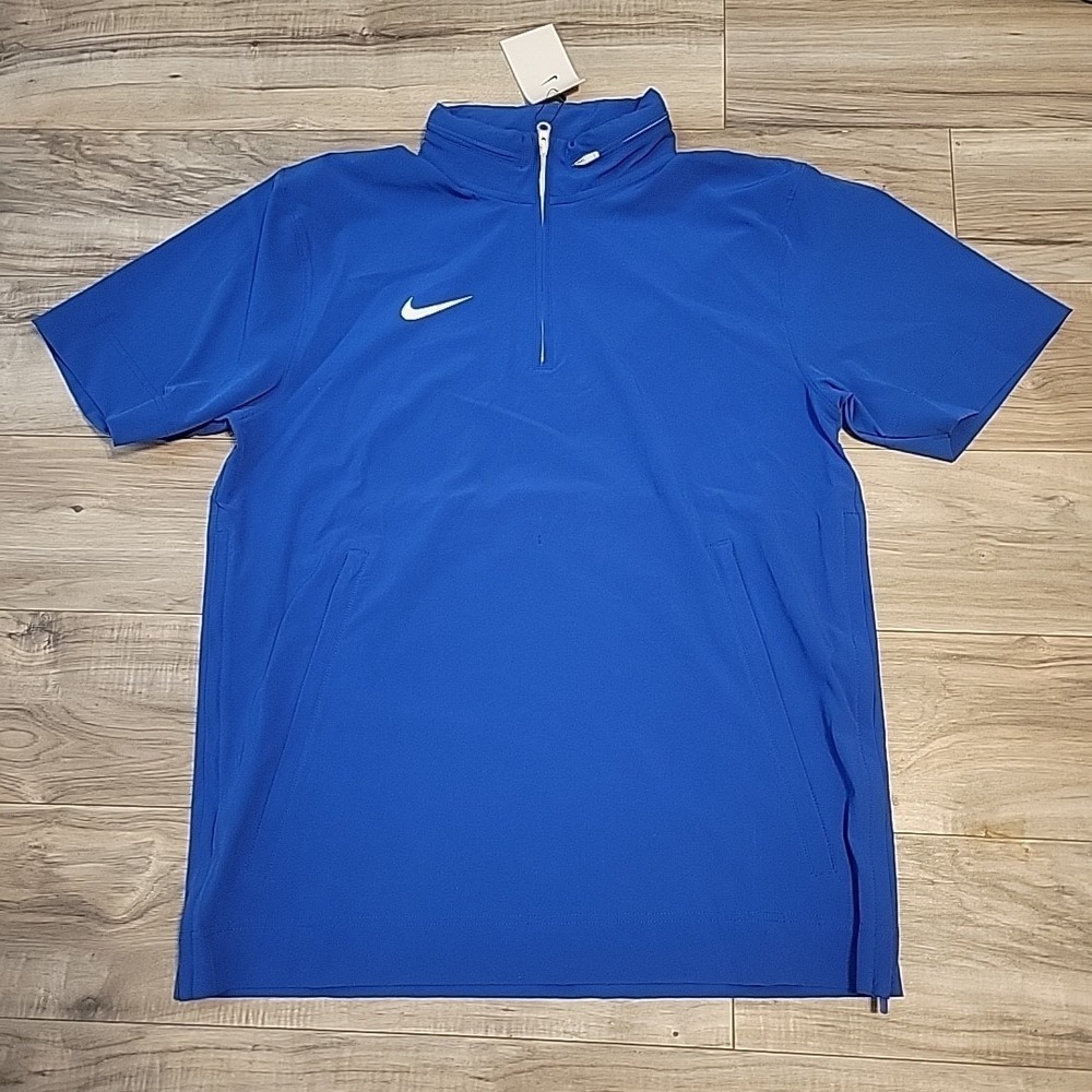 Nike Coaches 1/4 Zip Hooded‎ Short Sleeve Jacket Blue  FJ9548-494 Medium